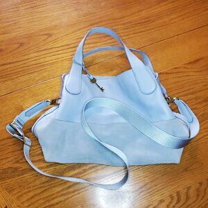 Fossile Maya Leather Stachel Handbag Blue